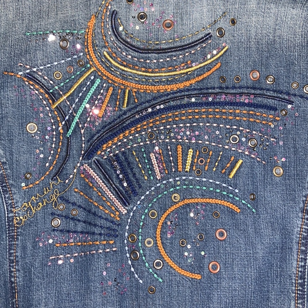 NWT Armani Exchange Denim Jacket with Back Design - Picture 7 of 10